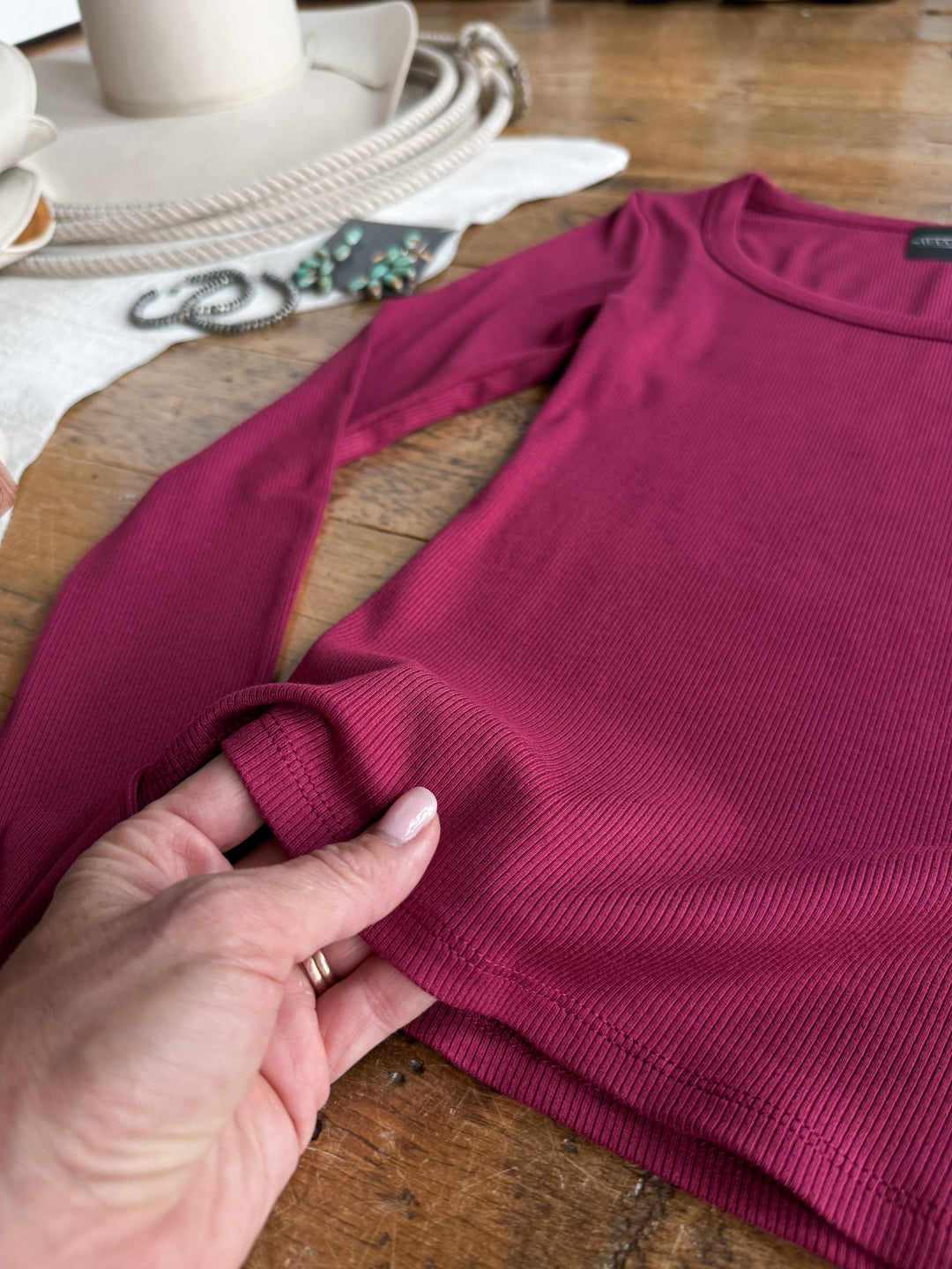 Highland Brambleberry Ribbed Basic Top