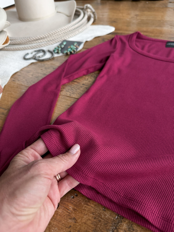 Highland Brambleberry Ribbed Basic Top