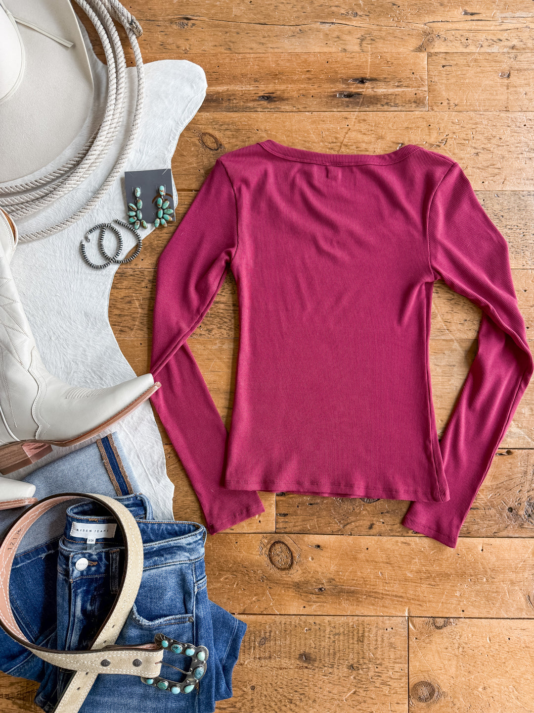 Highland Brambleberry Ribbed Basic Top