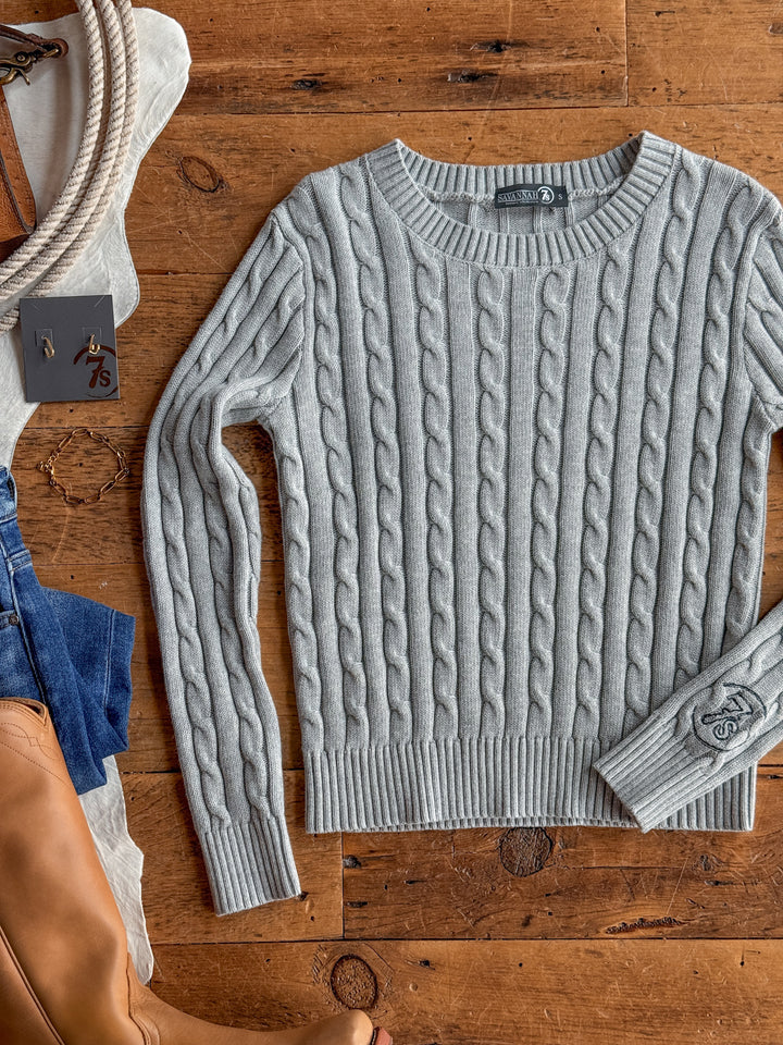 S7s Grey Cable Knit Sweater {Exclusive}