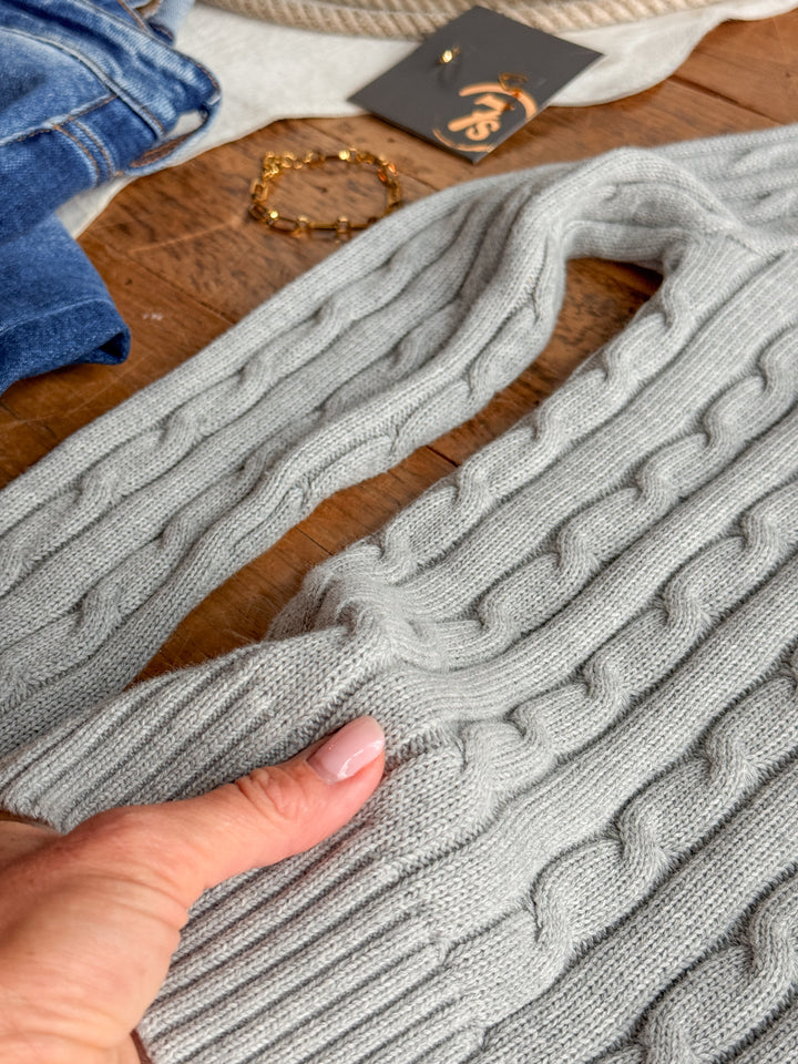 S7s Grey Cable Knit Sweater {Exclusive}
