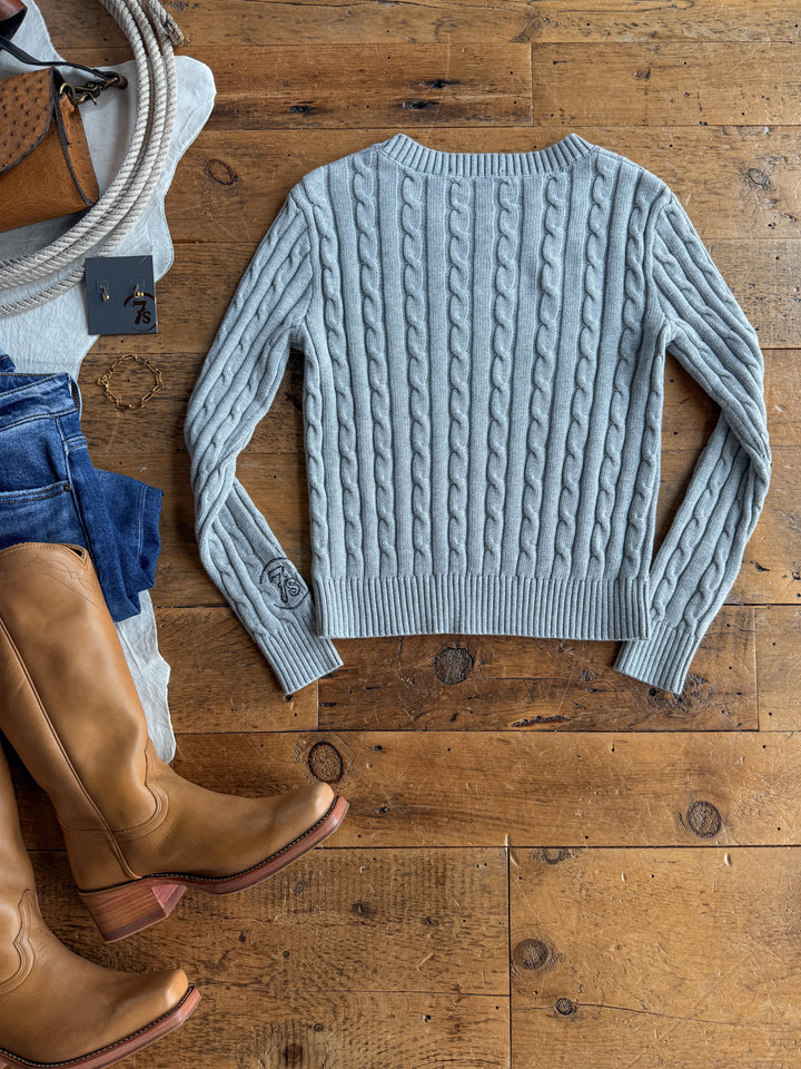 S7s Grey Cable Knit Sweater {Exclusive}