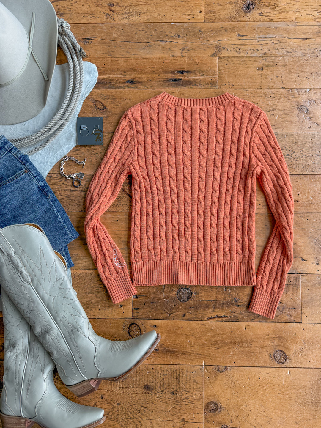 Luck Orange Cable Knit Sweater {Exclusive}