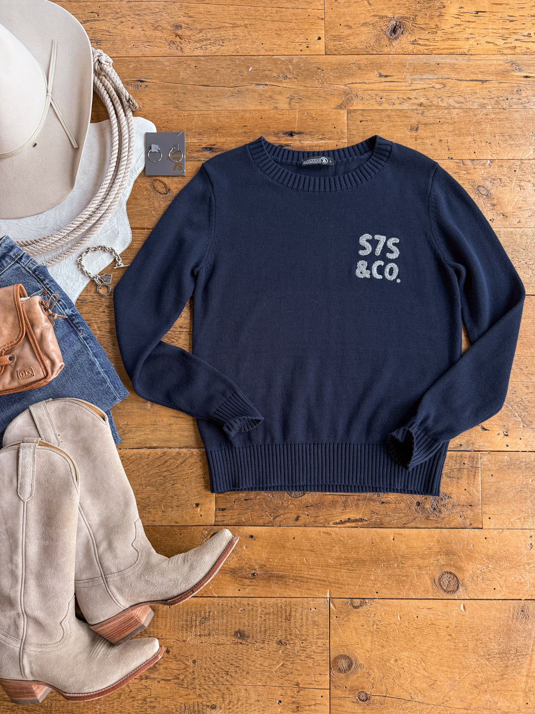 S7s & Co. Navy Varsity Sweater