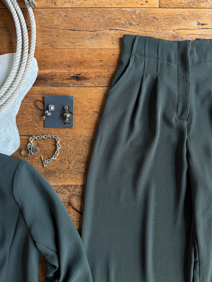 Revillo Charcoal Olive Blazer Set
