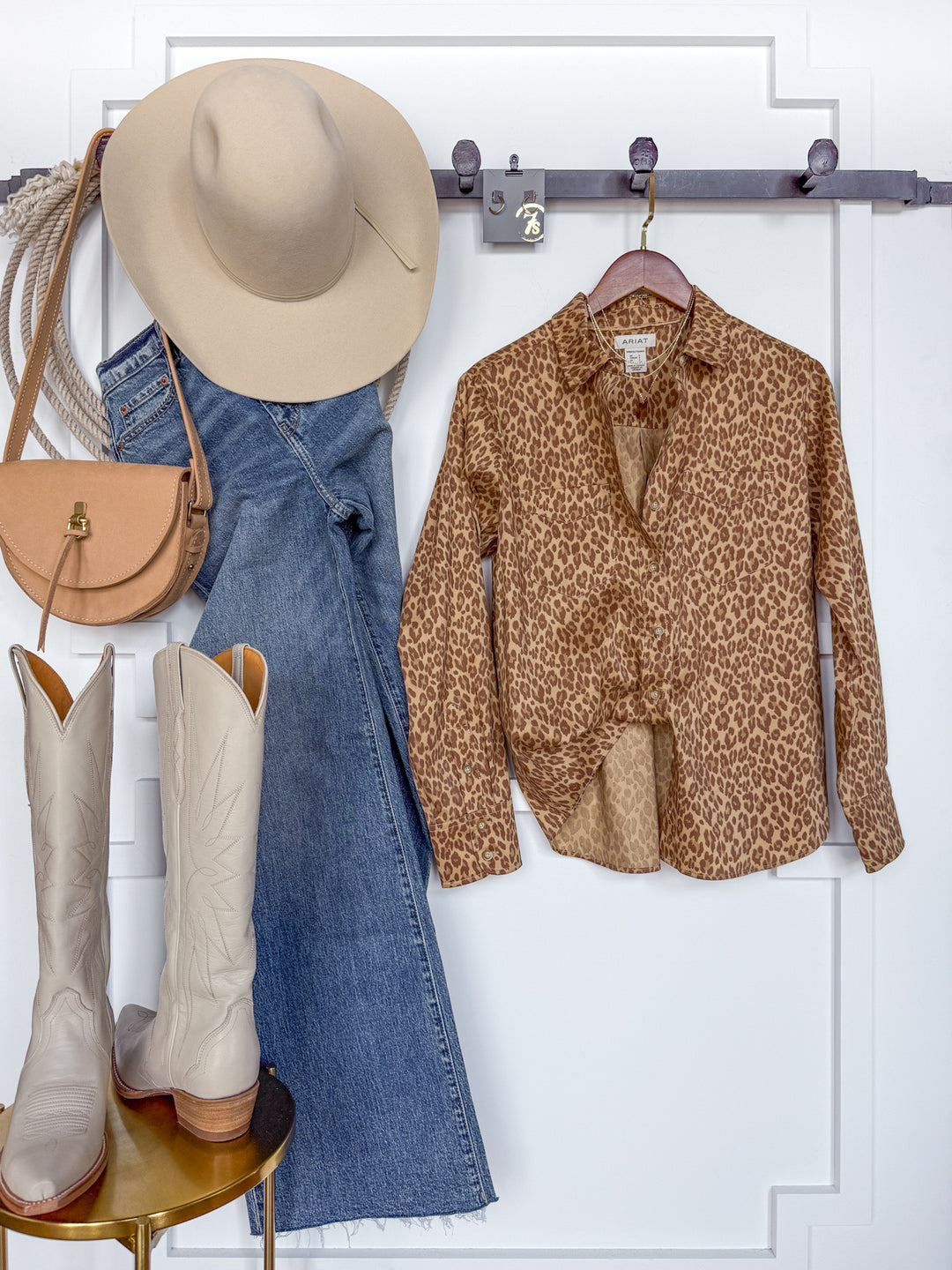 Lenoir Leopard Button Up Top