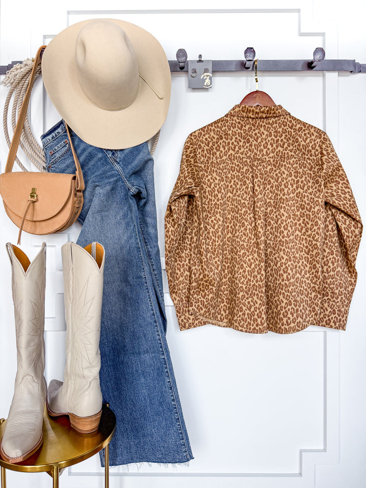 Lenoir Leopard Button Up Top