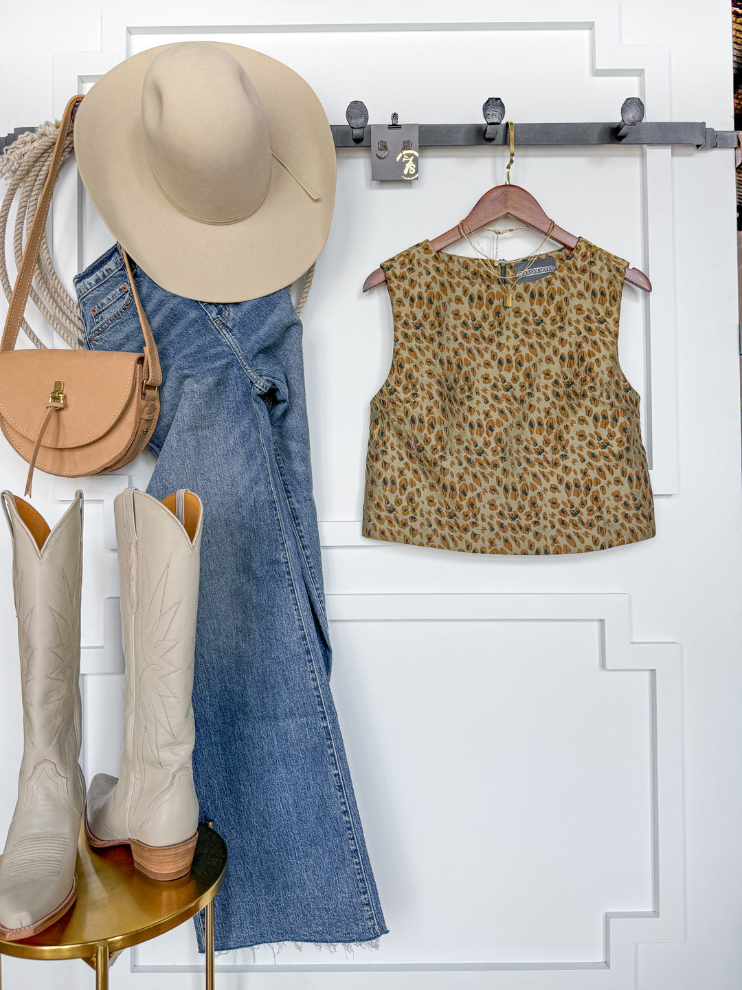 Havana Textured Leopard Sleeveless Top