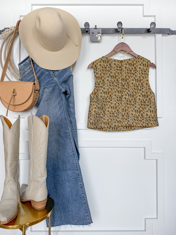 Havana Textured Leopard Sleeveless Top