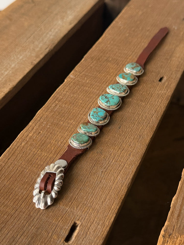 Maricopa Leather Turquoise Bracelet
