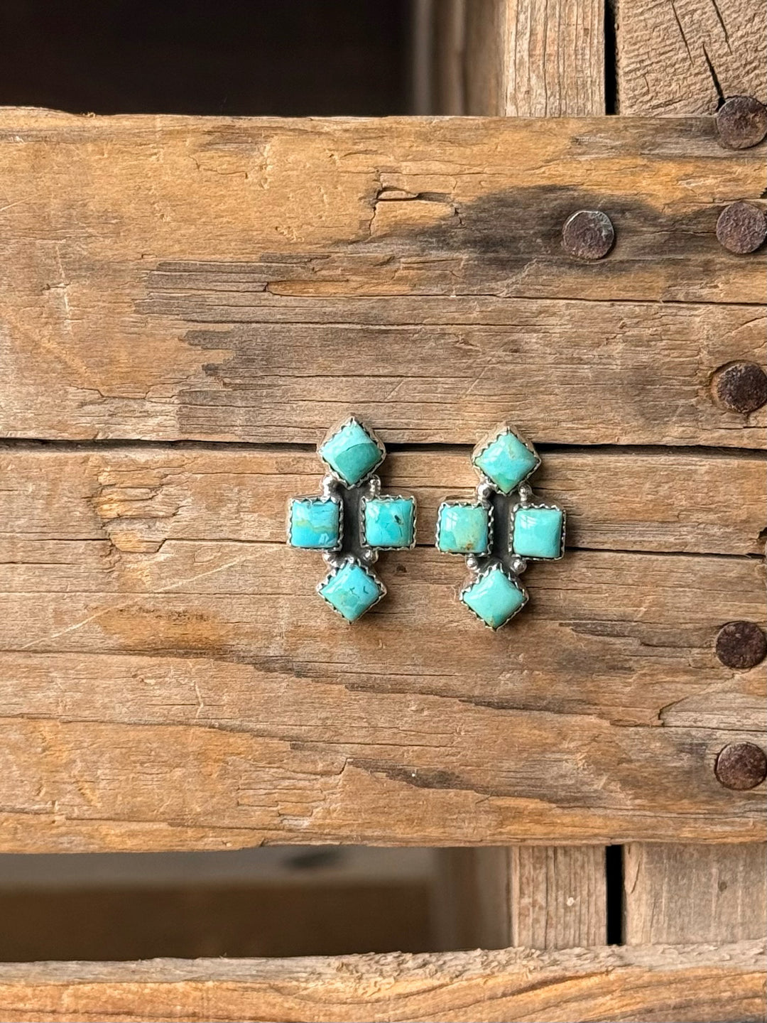 Tequesta Turquoise Cluster Earrings