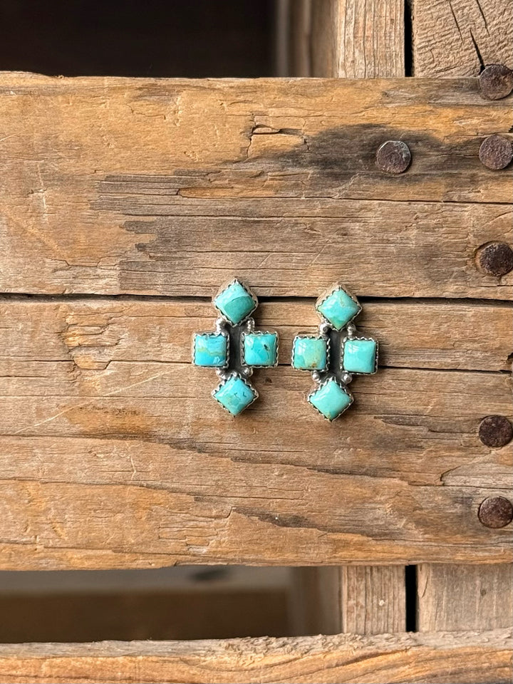 Tequesta Turquoise Cluster Earrings