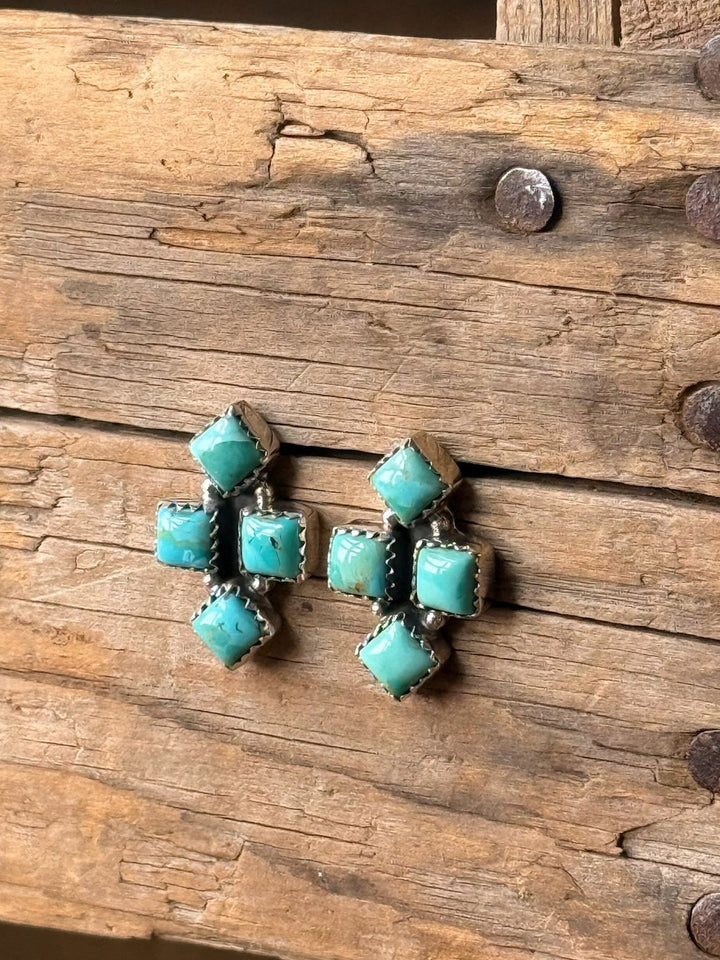 Tequesta Turquoise Cluster Earrings