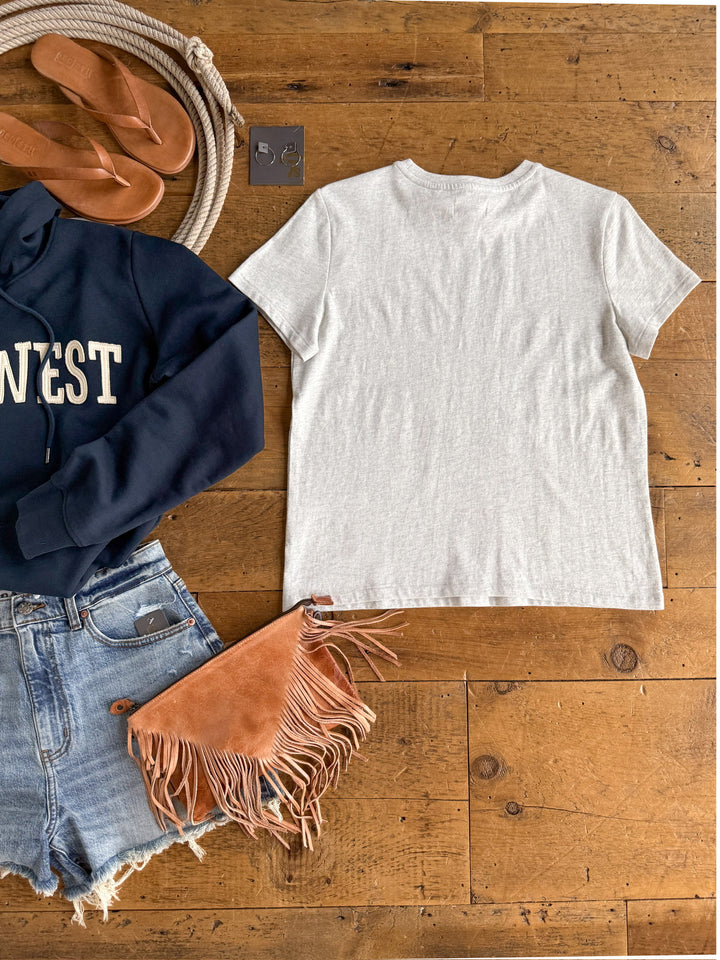 Denning Heather Grey Basic Tee