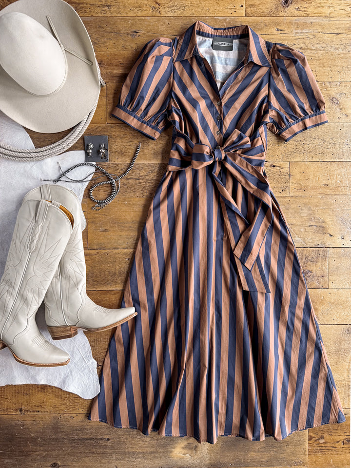 Ramona Striped Puff Sleeve Dress