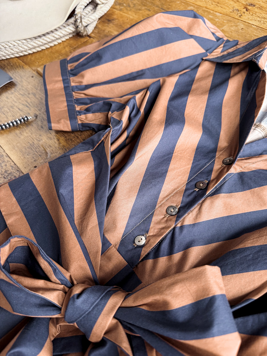 Ramona Striped Puff Sleeve Dress