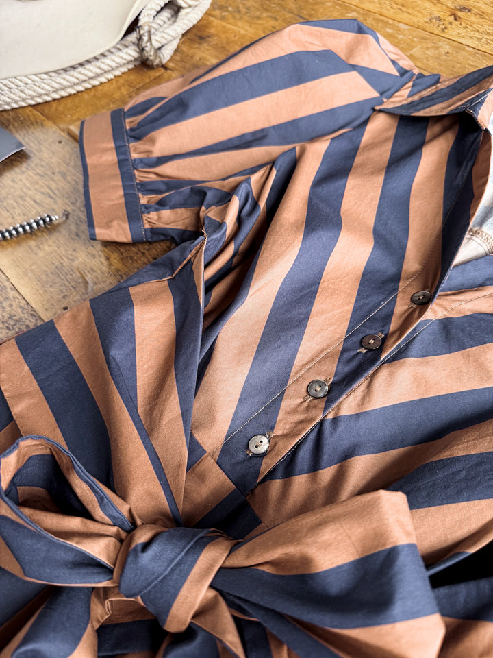 Ramona Striped Puff Sleeve Dress