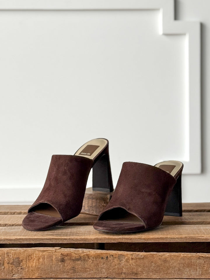 Delano Mahogany Suede Heel