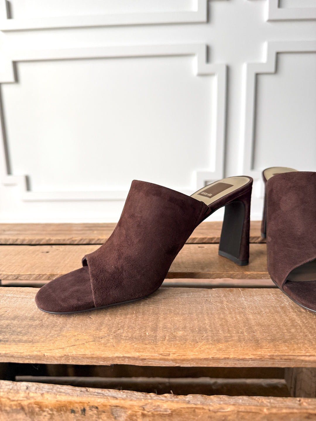 Delano Mahogany Suede Heel