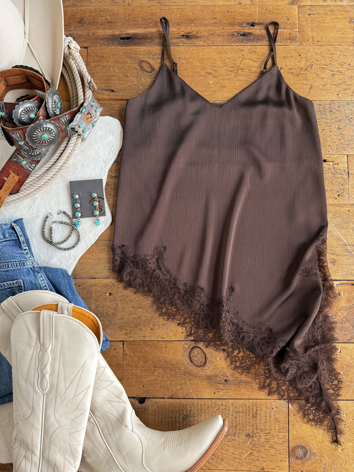 Marana Espresso Lace Trim Tank