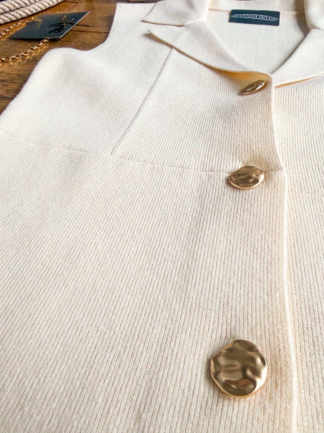 Tolleson Cream Knit Vest Set