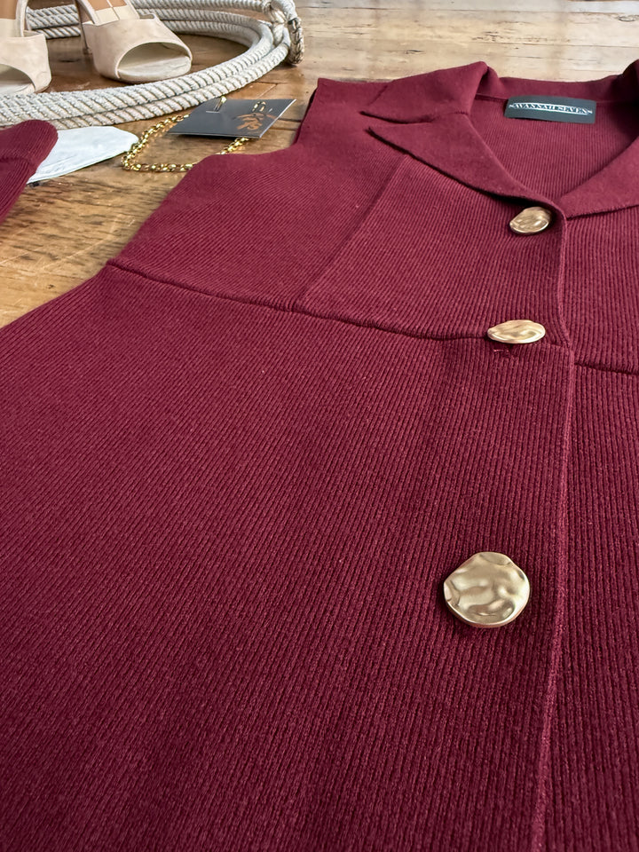 Tolleson Burgundy Knit Vest Set