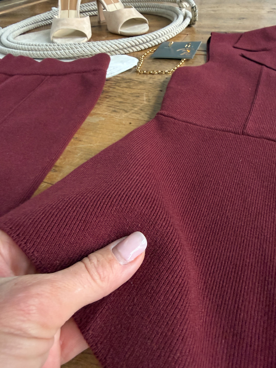 Tolleson Burgundy Knit Vest Set