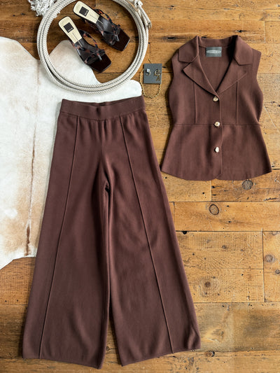 Tolleson Chocolate Knit Vest Set