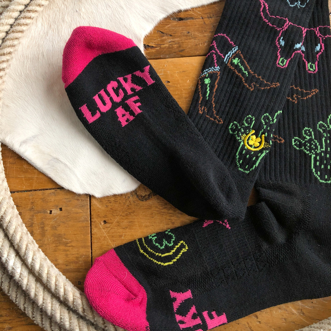 Neon Cowgirl Crew Socks