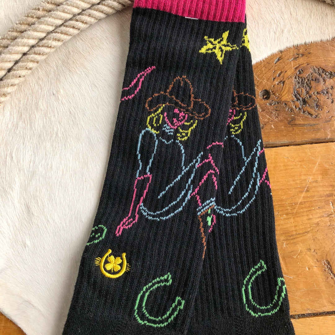 Neon Cowgirl Crew Socks