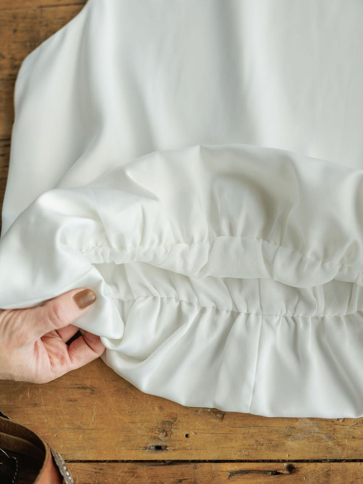 Abbeville White Bubble Hem Top