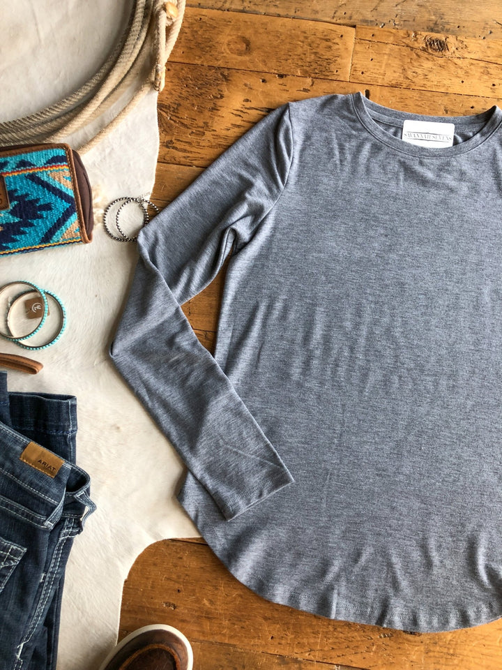 Afton Grey Soft Stretch Top