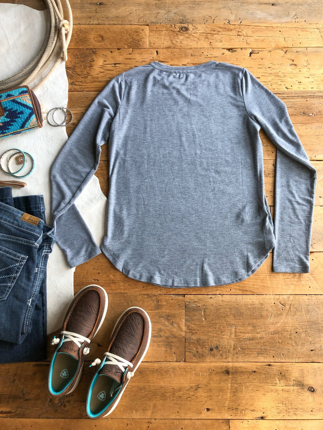 Afton Grey Soft Stretch Top