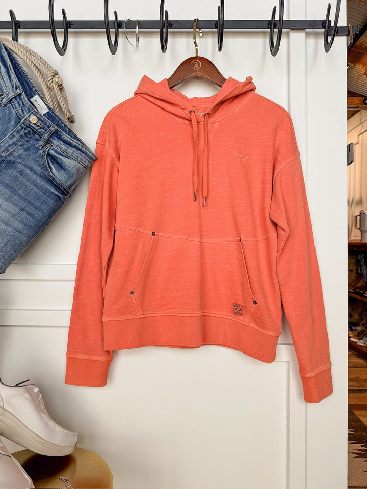 Alba Kimes Coral Orange Hooded Pullover