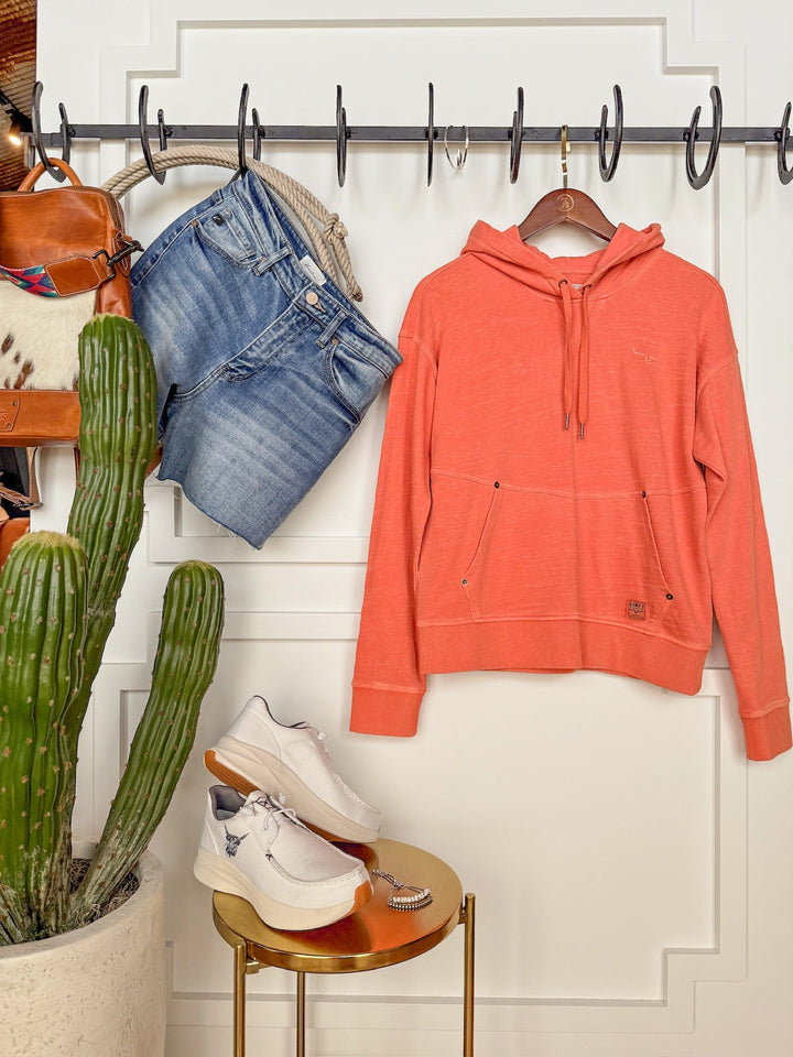 Alba Kimes Coral Orange Hooded Pullover