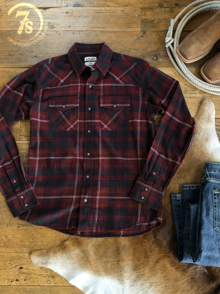 Aldrich Ariat Men's Flannel Pearl Snap {XXL}