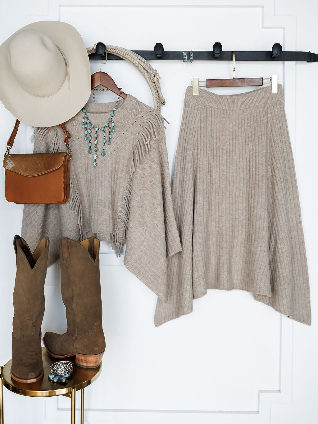 Algona Oatmeal Knit Skirt