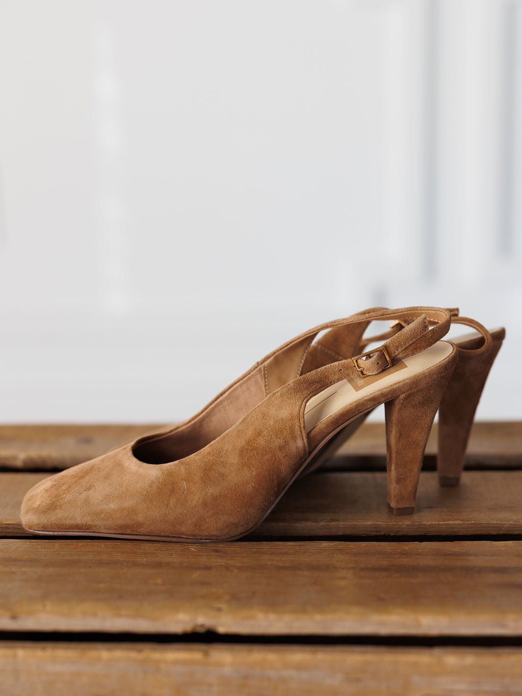 Almena Tan Suede Slingback Heel