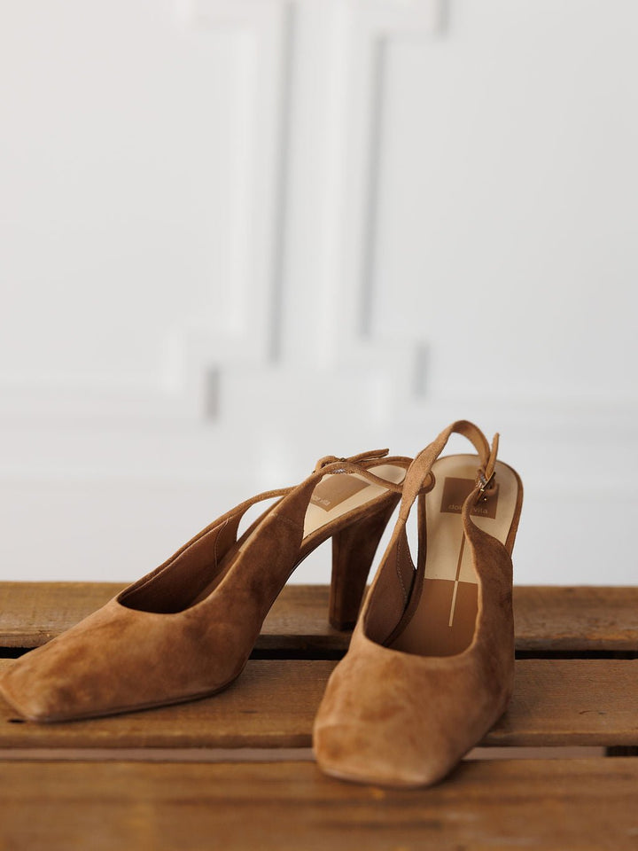 Almena Tan Suede Slingback Heel