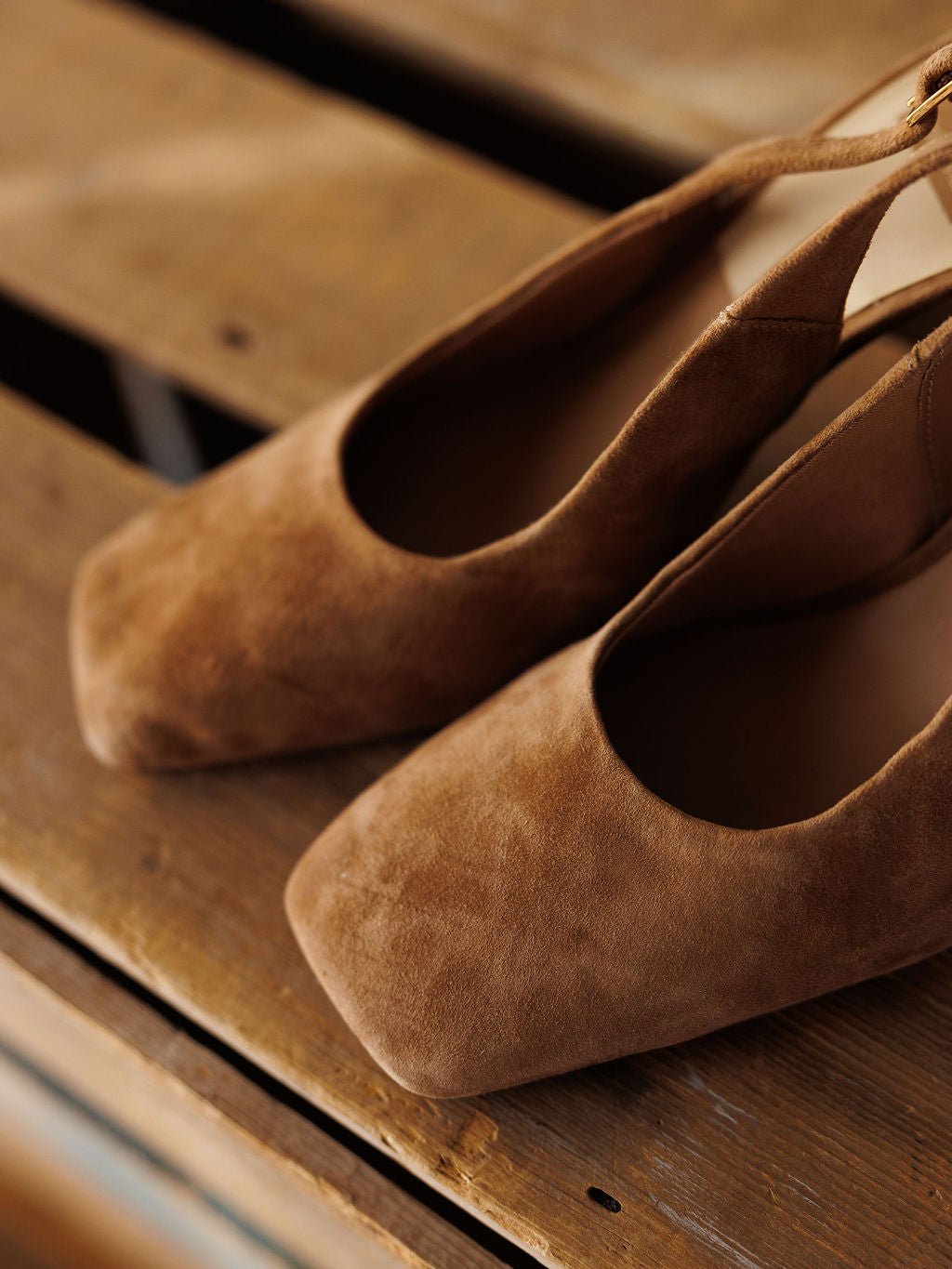 Almena Tan Suede Slingback Heel