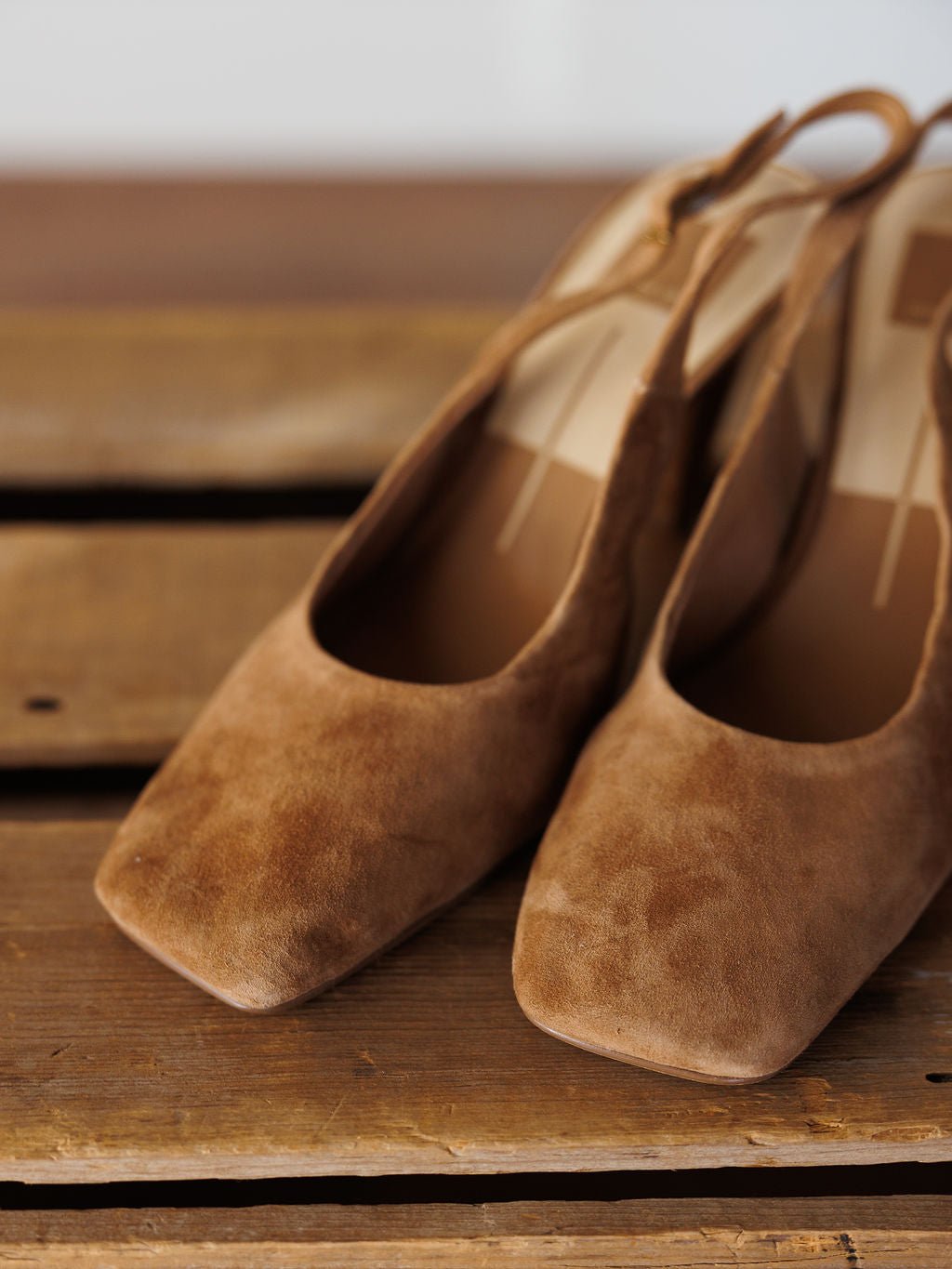 Almena Tan Suede Slingback Heel