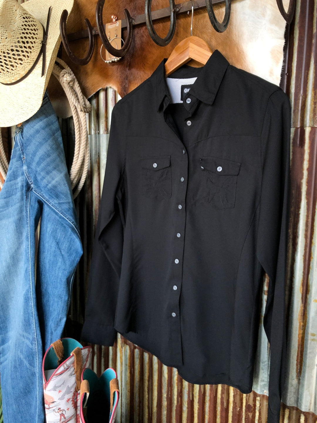 Amargosa Hooey Black Button Up