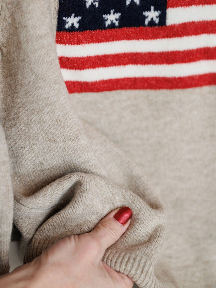 American Oatmeal Flag Sweater