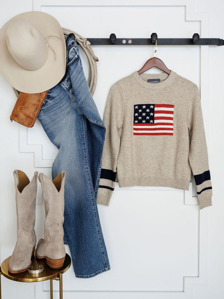 American Oatmeal Flag Sweater