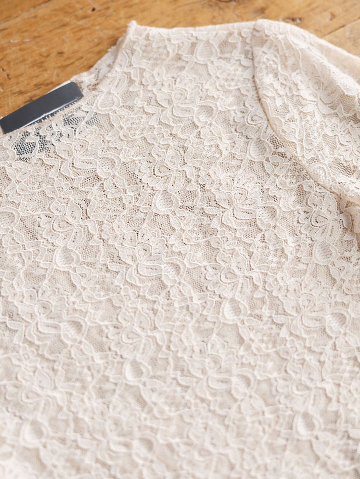 Anniston Natural Lace Cropped Top