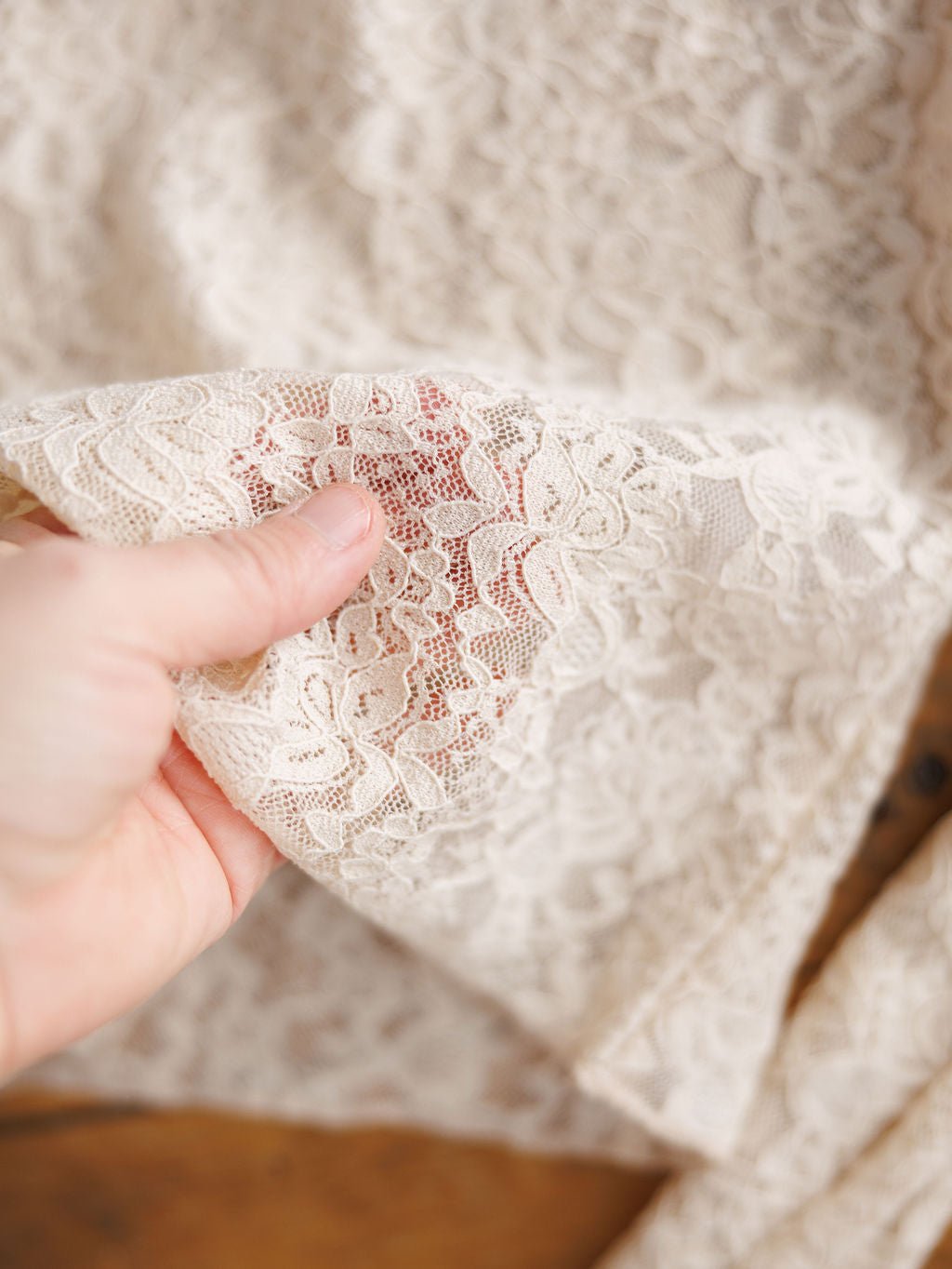 Anniston Natural Lace Cropped Top