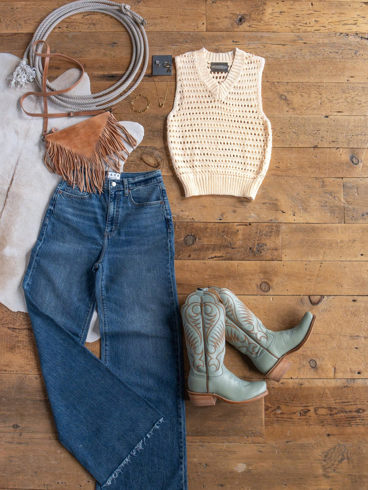 Anoka Cream Cable Knit Sleeveless Top