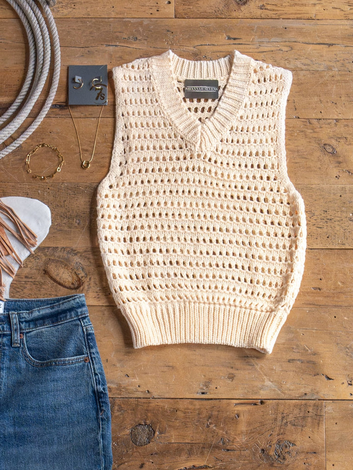Anoka Cream Cable Knit Sleeveless Top