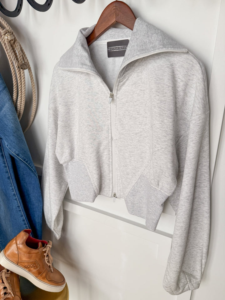 Ansted Heather Grey Crop Jacket
