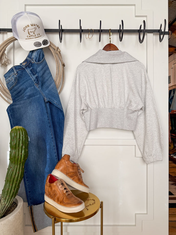 Ansted Heather Grey Crop Jacket